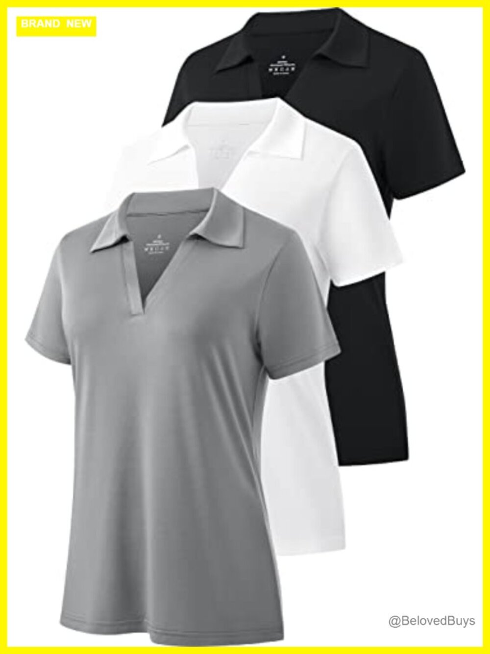 Women's Golf Polo Short Sleeve V-Neck Collared Active Top